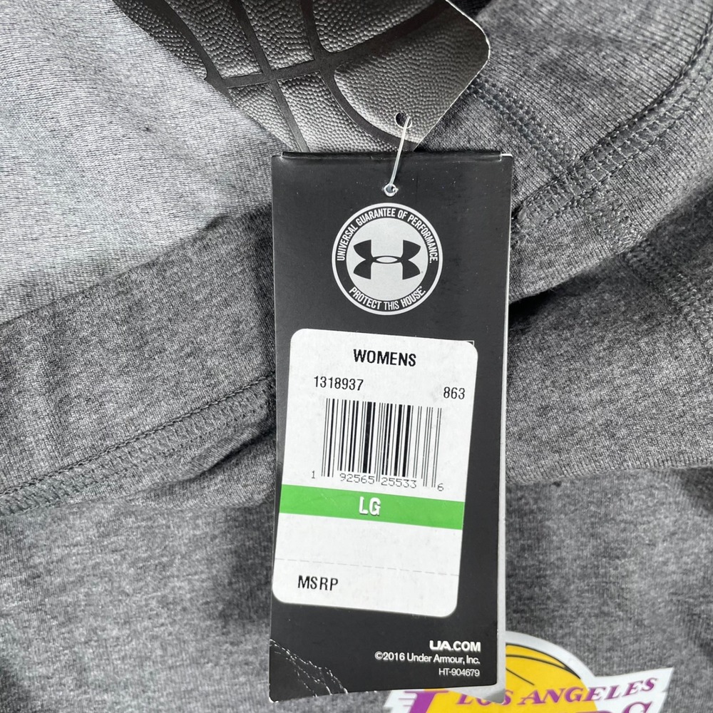 Under Armour NBA Los Angeles Lakers Combine HeatGear Leggings Gray Large - Picture 8 of 8